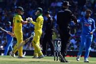 Khawaja and Handscomb join together after playing out a Kuldeep Yadav over